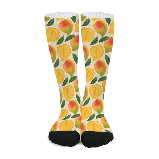 Ripe Mango Fruit Pattern Print Long Socks