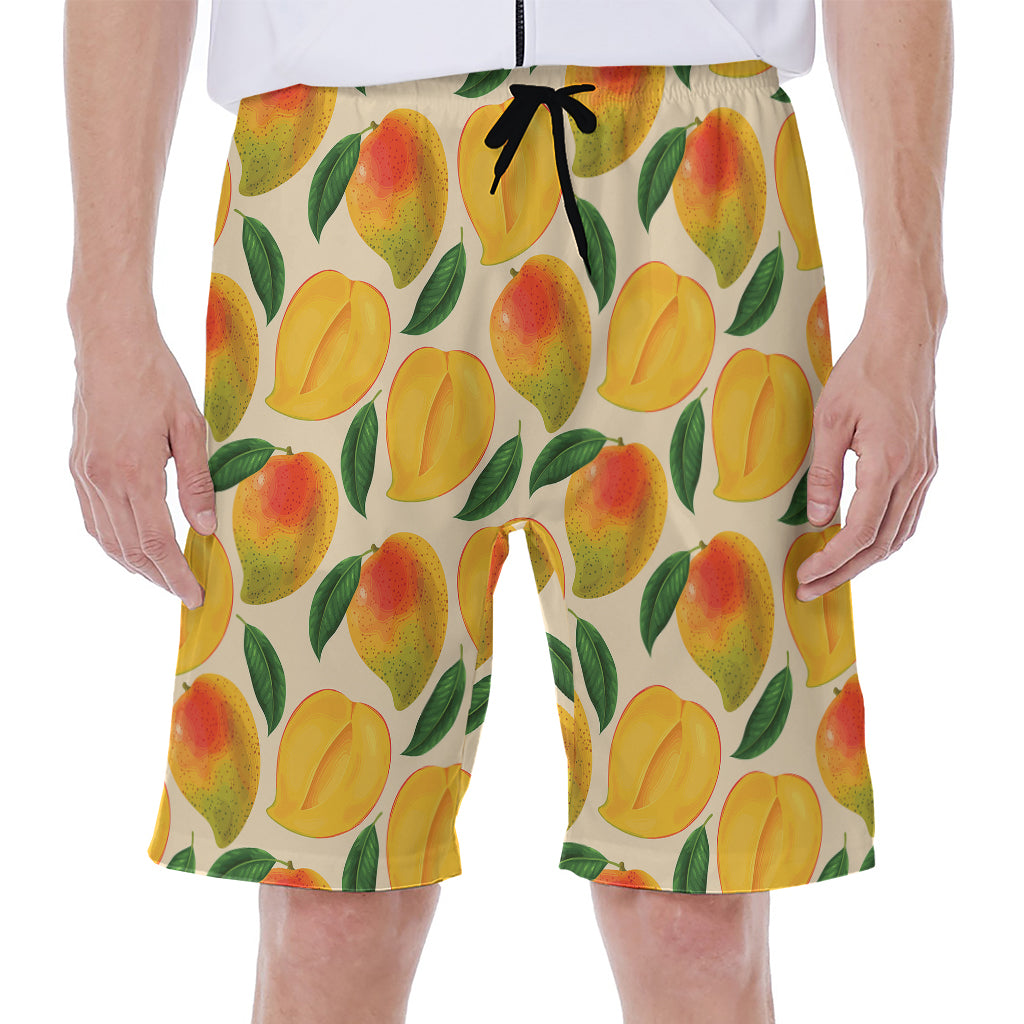 Ripe Mango Fruit Pattern Print Men's Beach Shorts