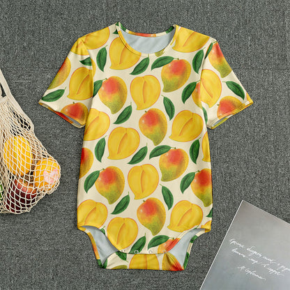 Ripe Mango Fruit Pattern Print Men's Bodysuit