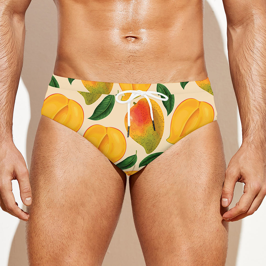 Ripe Mango Fruit Pattern Print Men's Swim Briefs