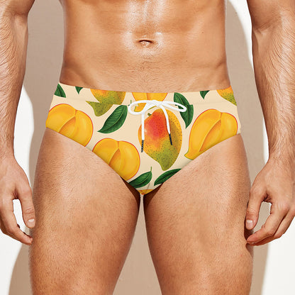 Ripe Mango Fruit Pattern Print Men's Swim Briefs