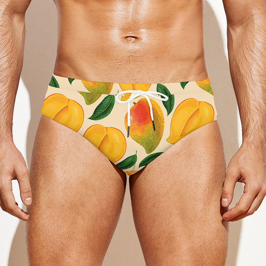 Ripe Mango Fruit Pattern Print Men's Swim Briefs