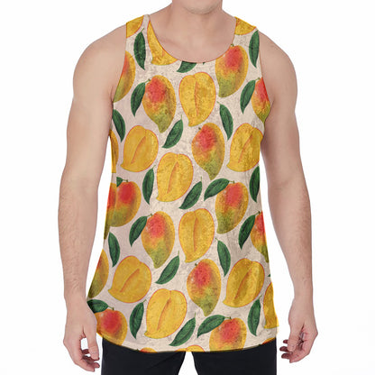 Ripe Mango Fruit Pattern Print Men's Velvet Tank Top