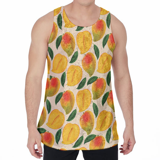 Ripe Mango Fruit Pattern Print Men's Velvet Tank Top