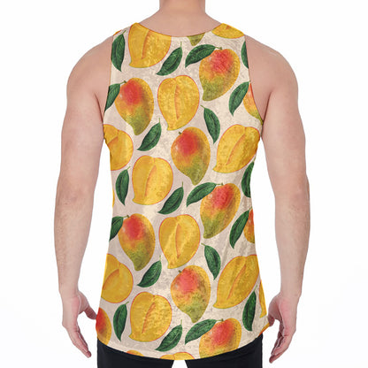 Ripe Mango Fruit Pattern Print Men's Velvet Tank Top