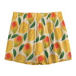 Ripe Mango Fruit Pattern Print Mesh Shorts