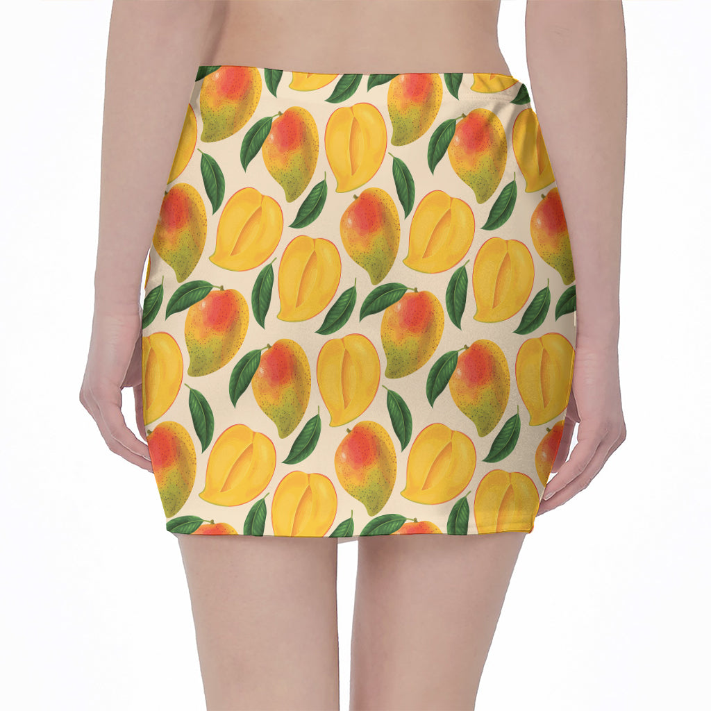 Ripe Mango Fruit Pattern Print Pencil Mini Skirt