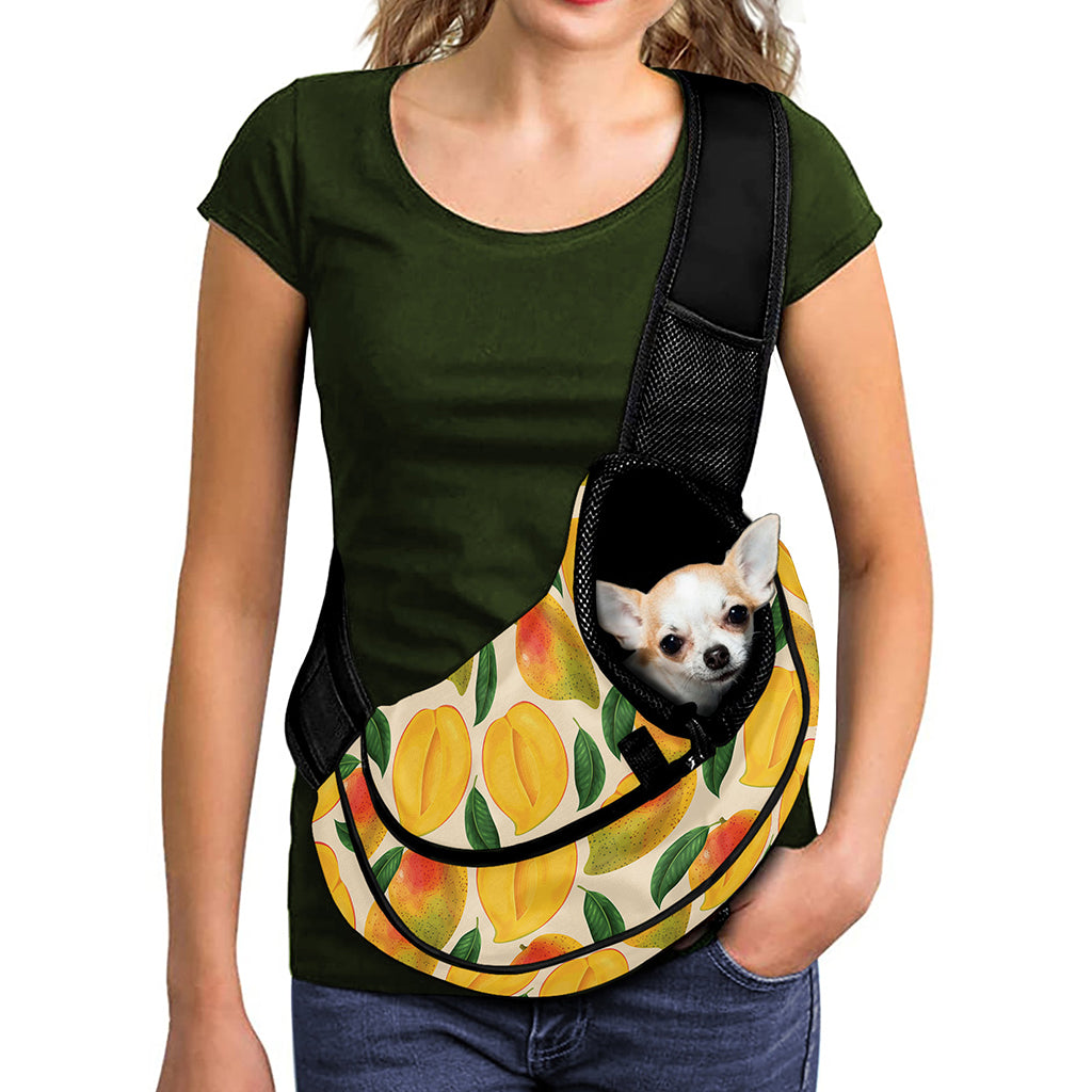 Ripe Mango Fruit Pattern Print Pet Sling Carrier