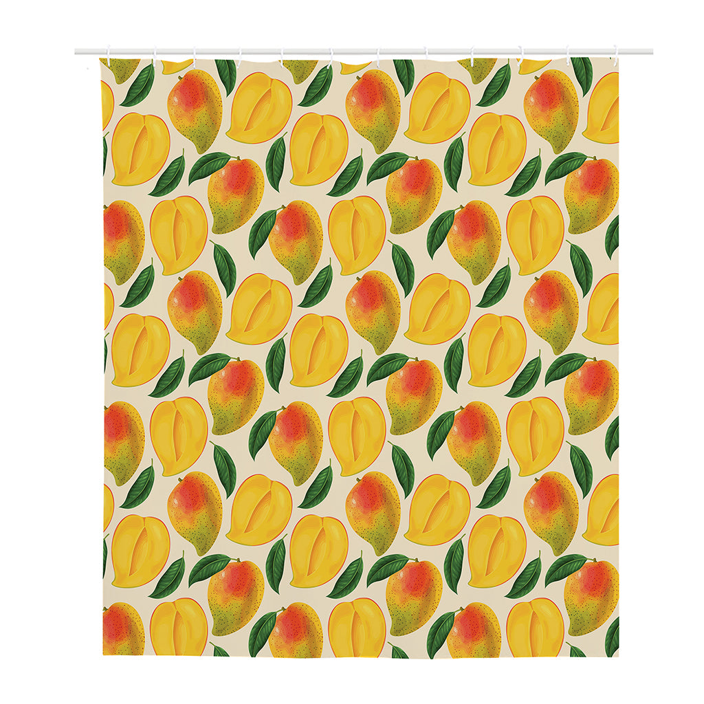 Ripe Mango Fruit Pattern Print Polyester Shower Curtain