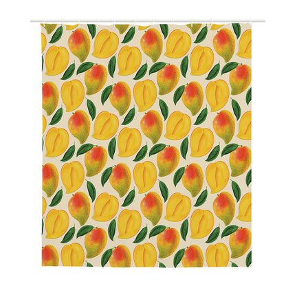 Ripe Mango Fruit Pattern Print Polyester Shower Curtain