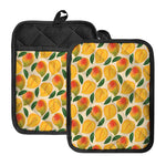 Ripe Mango Fruit Pattern Print Pot Holders With Pocket