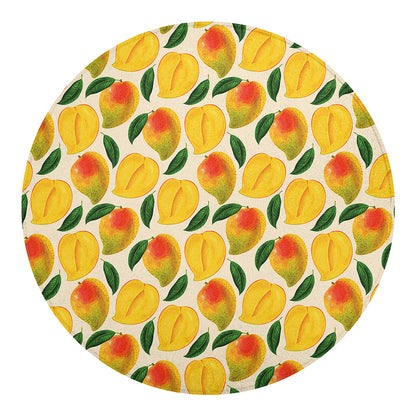 Ripe Mango Fruit Pattern Print Round Blanket