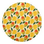 Ripe Mango Fruit Pattern Print Round Blanket