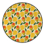 Ripe Mango Fruit Pattern Print Round Floor Mat