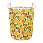 Ripe Mango Fruit Pattern Print Round Laundry Basket