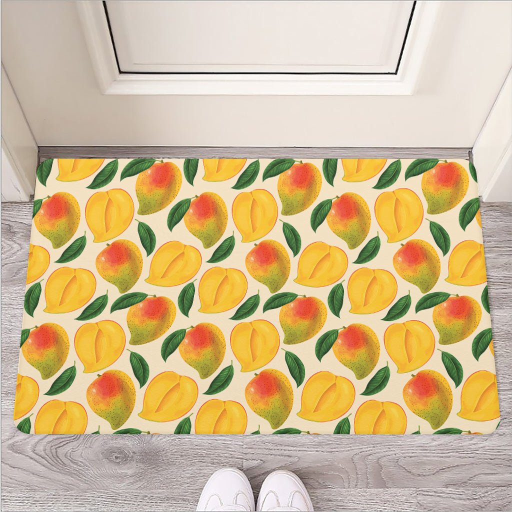 Ripe Mango Fruit Pattern Print Rubber Doormat