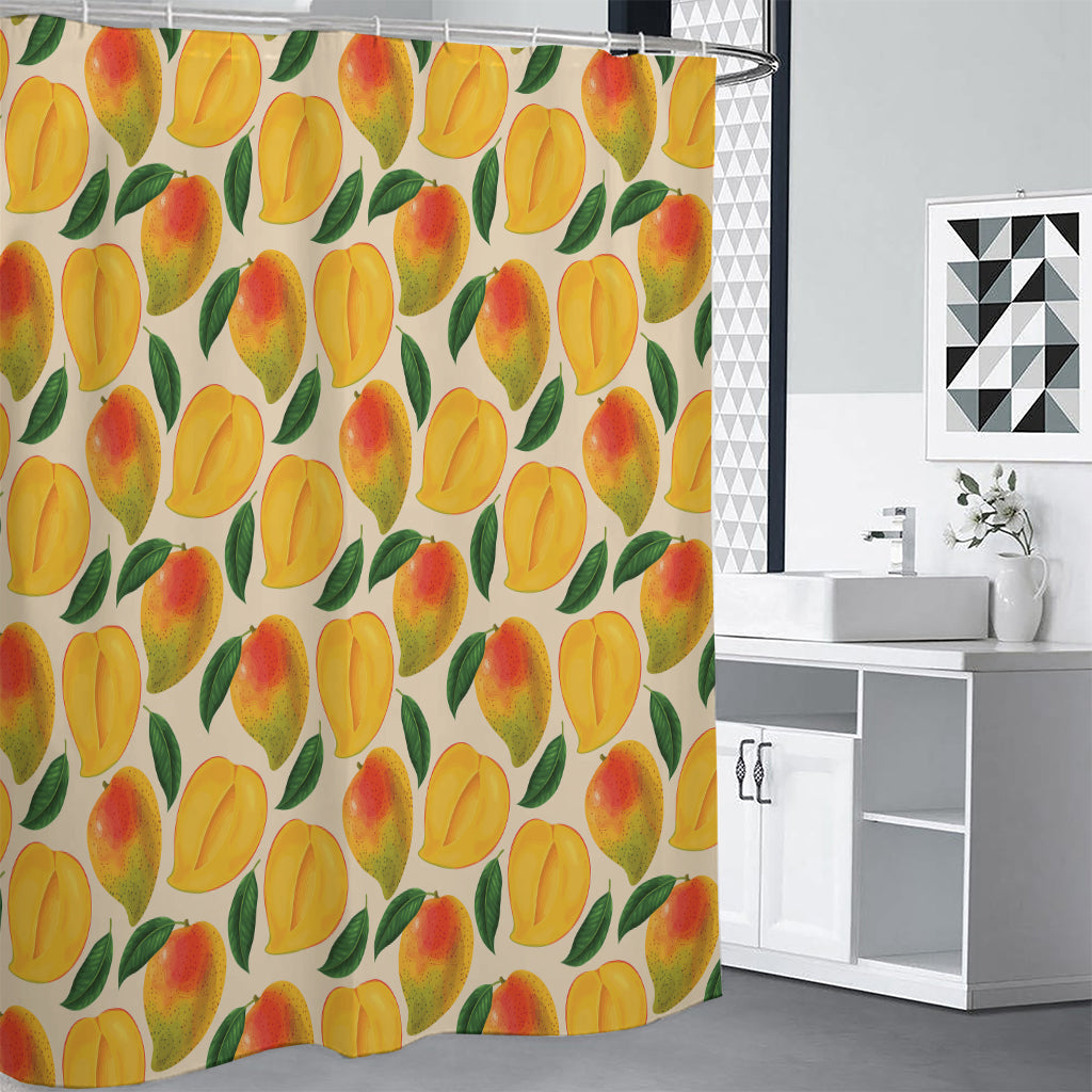 Ripe Mango Fruit Pattern Print Shower Curtain