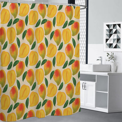 Ripe Mango Fruit Pattern Print Shower Curtain