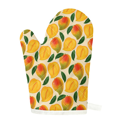 Ripe Mango Fruit Pattern Print Single Oven Mitt