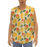 Ripe Mango Fruit Pattern Print Sleeveless Baseball Jersey