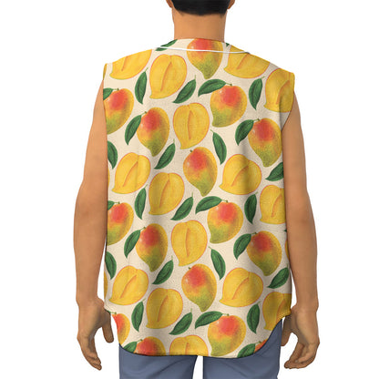 Ripe Mango Fruit Pattern Print Sleeveless Baseball Jersey