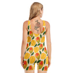 Ripe Mango Fruit Pattern Print Sleeveless One Piece Swimsuit