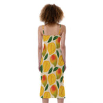 Ripe Mango Fruit Pattern Print Slim Fit Midi Cami Dress