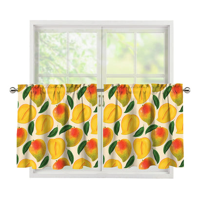 Ripe Mango Fruit Pattern Print Tier Curtains