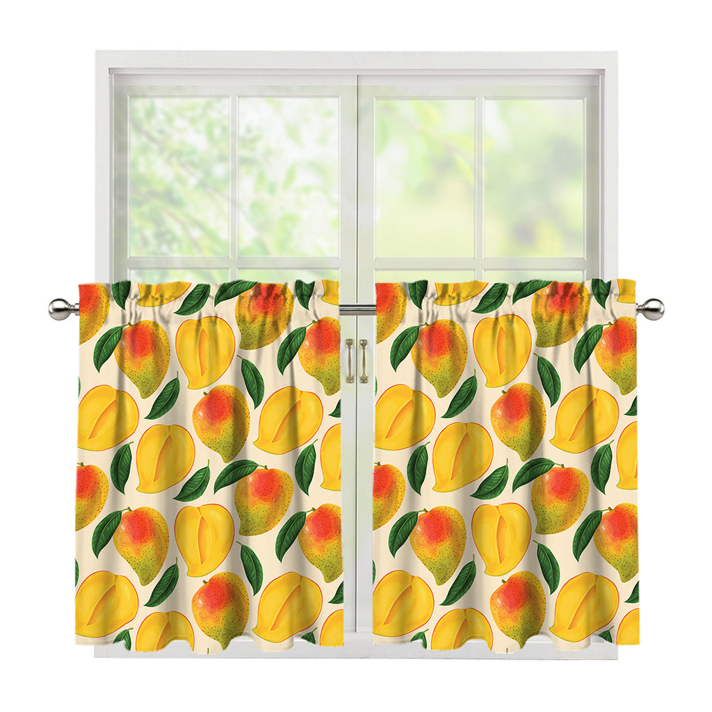 Ripe Mango Fruit Pattern Print Tier Curtains