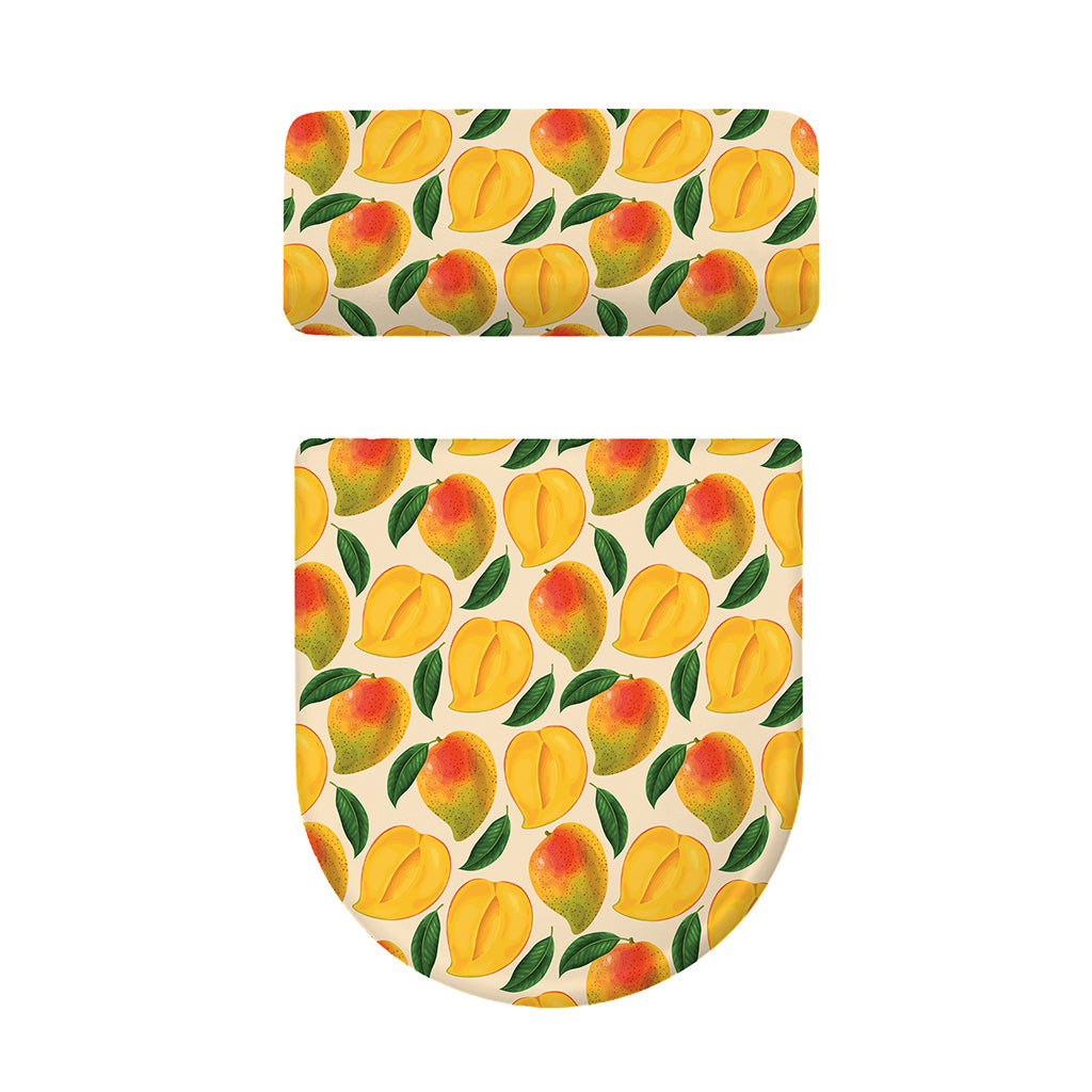 Ripe Mango Fruit Pattern Print Toilet Lid And Tank Cover Set