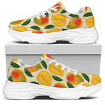 Ripe Mango Fruit Pattern Print White Chunky Shoes