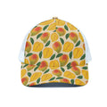 Ripe Mango Fruit Pattern Print White Mesh Trucker Hat