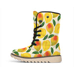 Ripe Mango Fruit Pattern Print Winter Boots