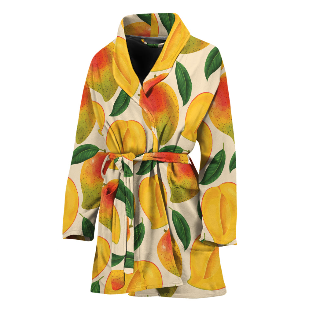 Ripe Mango Fruit Pattern Print Women's Bathrobe