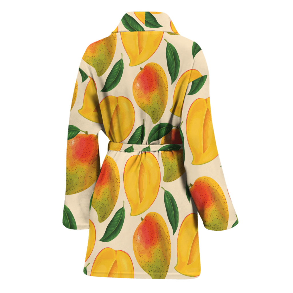 Ripe Mango Fruit Pattern Print Women's Bathrobe