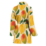Ripe Mango Fruit Pattern Print Women's Bathrobe