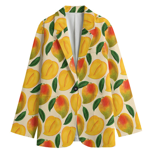 Ripe Mango Fruit Pattern Print Women's Blazer