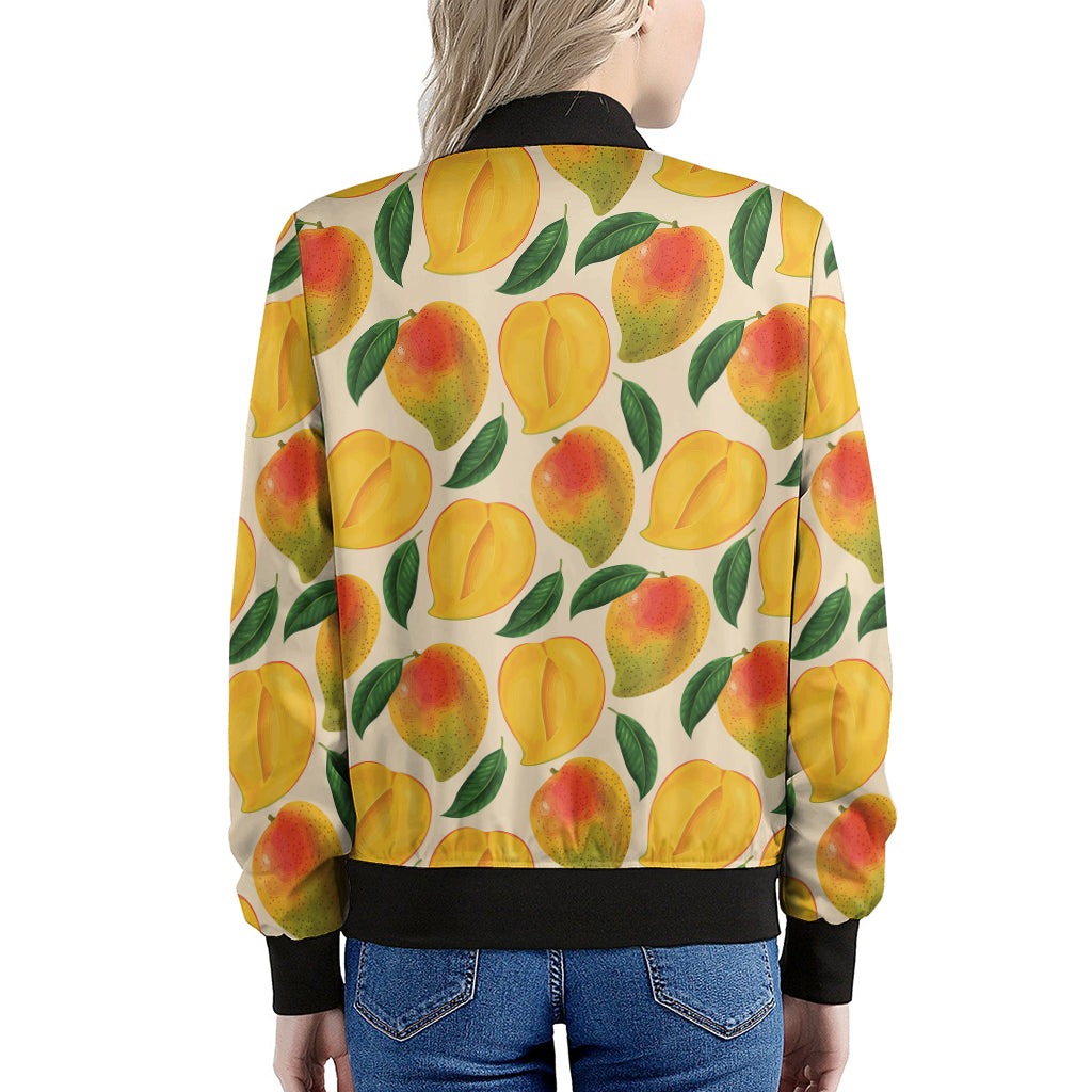 Ripe Mango Fruit Pattern Print Women's Bomber Jacket