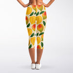 Ripe Mango Fruit Pattern Print Women's Capri Leggings