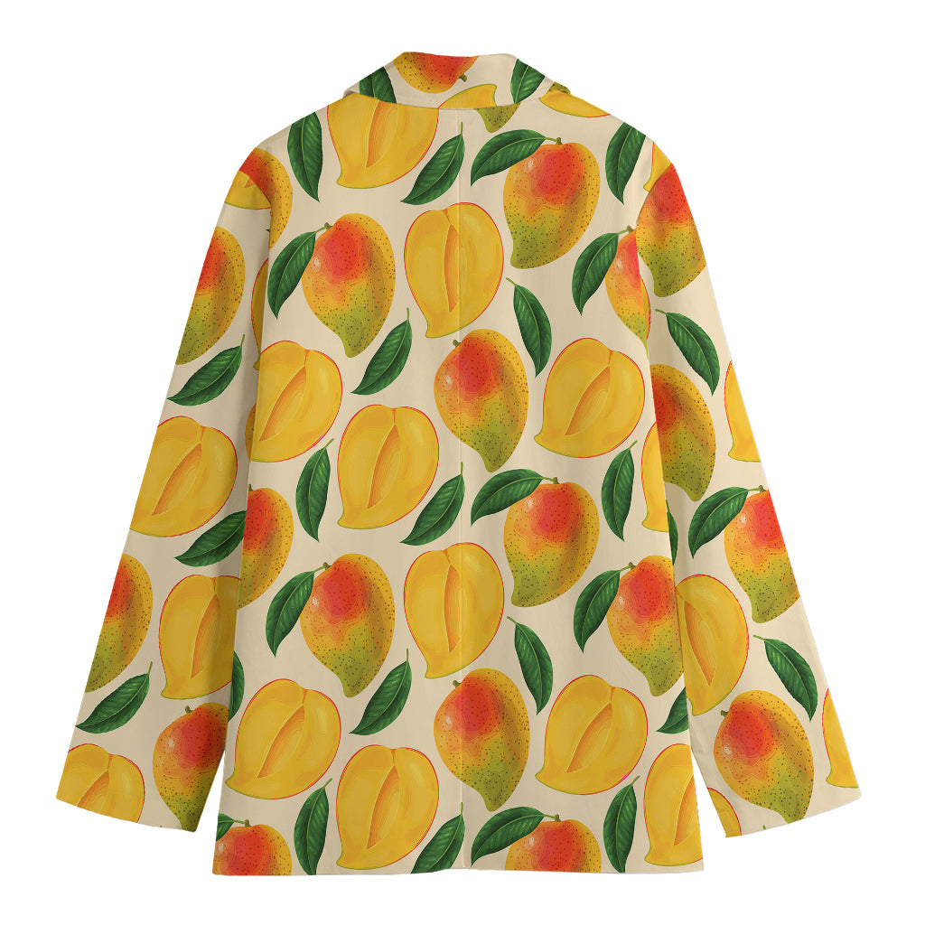 Ripe Mango Fruit Pattern Print Women's Cotton Blazer