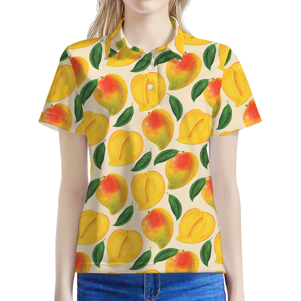 Ripe Mango Fruit Pattern Print Women's Polo Shirt