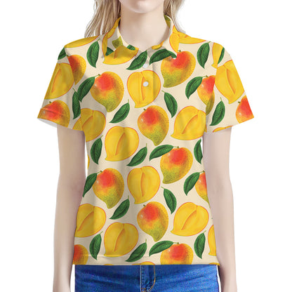 Ripe Mango Fruit Pattern Print Women's Polo Shirt