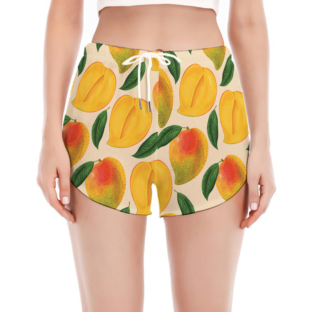 Ripe Mango Fruit Pattern Print Women's Split Running Shorts