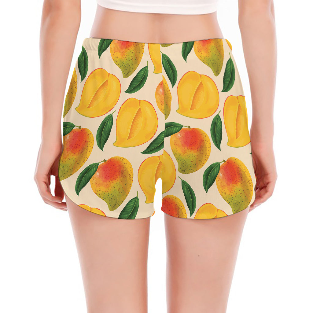 Ripe Mango Fruit Pattern Print Women's Split Running Shorts