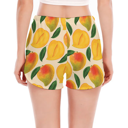Ripe Mango Fruit Pattern Print Women's Split Running Shorts