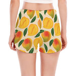 Ripe Mango Fruit Pattern Print Women's Split Running Shorts