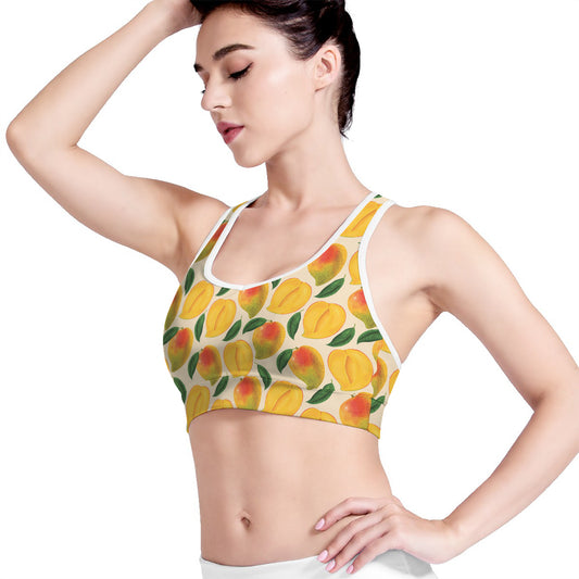 Ripe Mango Fruit Pattern Print Women's Sports Bra