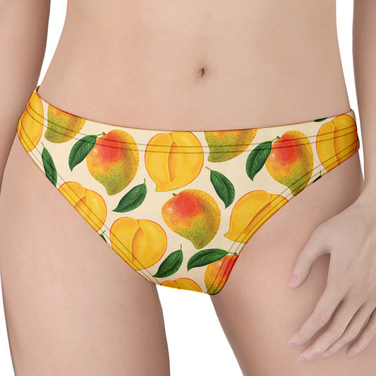 Ripe Mango Fruit Pattern Print Women's Thong