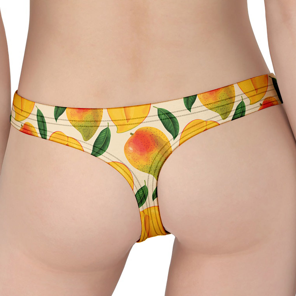 Ripe Mango Fruit Pattern Print Women's Thong