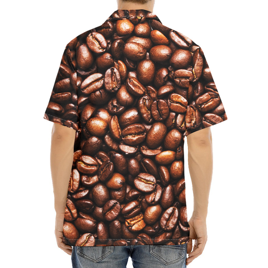 Roasted Coffee Bean Print Aloha Shirt